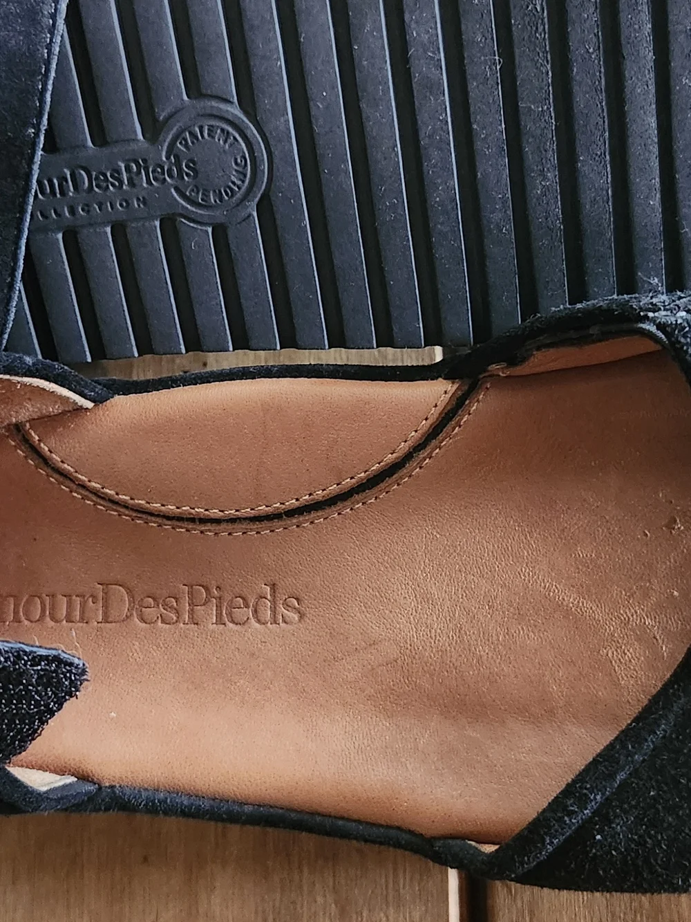 Women's Black Suede Peep-Toe Wedge Sandals with Ankle Strap